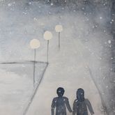 Par i snöfall